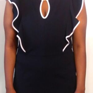 Black Sleeveless Dress with White Lining